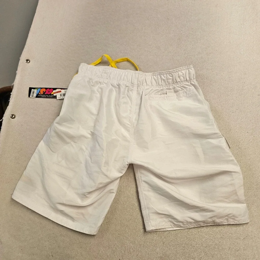 Brasil Men White Board Shorts Swim Trunks Green Yellow Size 34 NWT